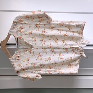 Madewell tie front floral top